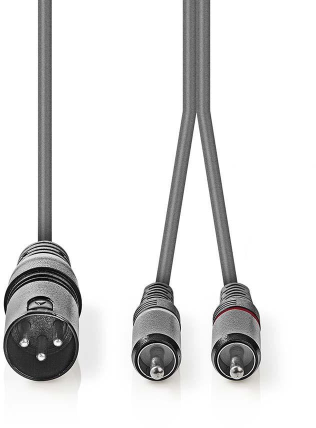 Kabelis Nedis XLR M - 2x RCA M 1.5m 5412810295753 COTH15200GY15 (5412810295753)