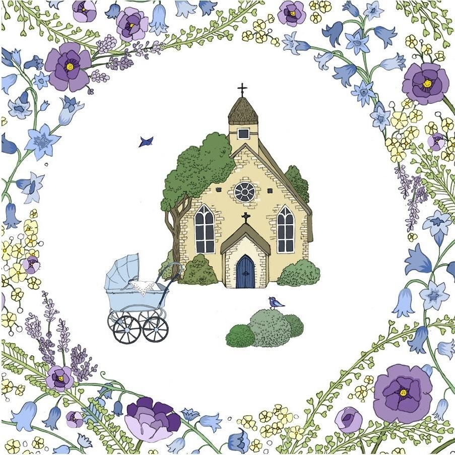 Clear Creation Karnet Swarovski kwadrat CL2407 Narodziny chłopiec