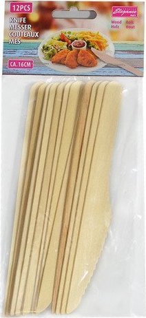 STALMAN Noże jednorazowe drewniane 12 sztuk