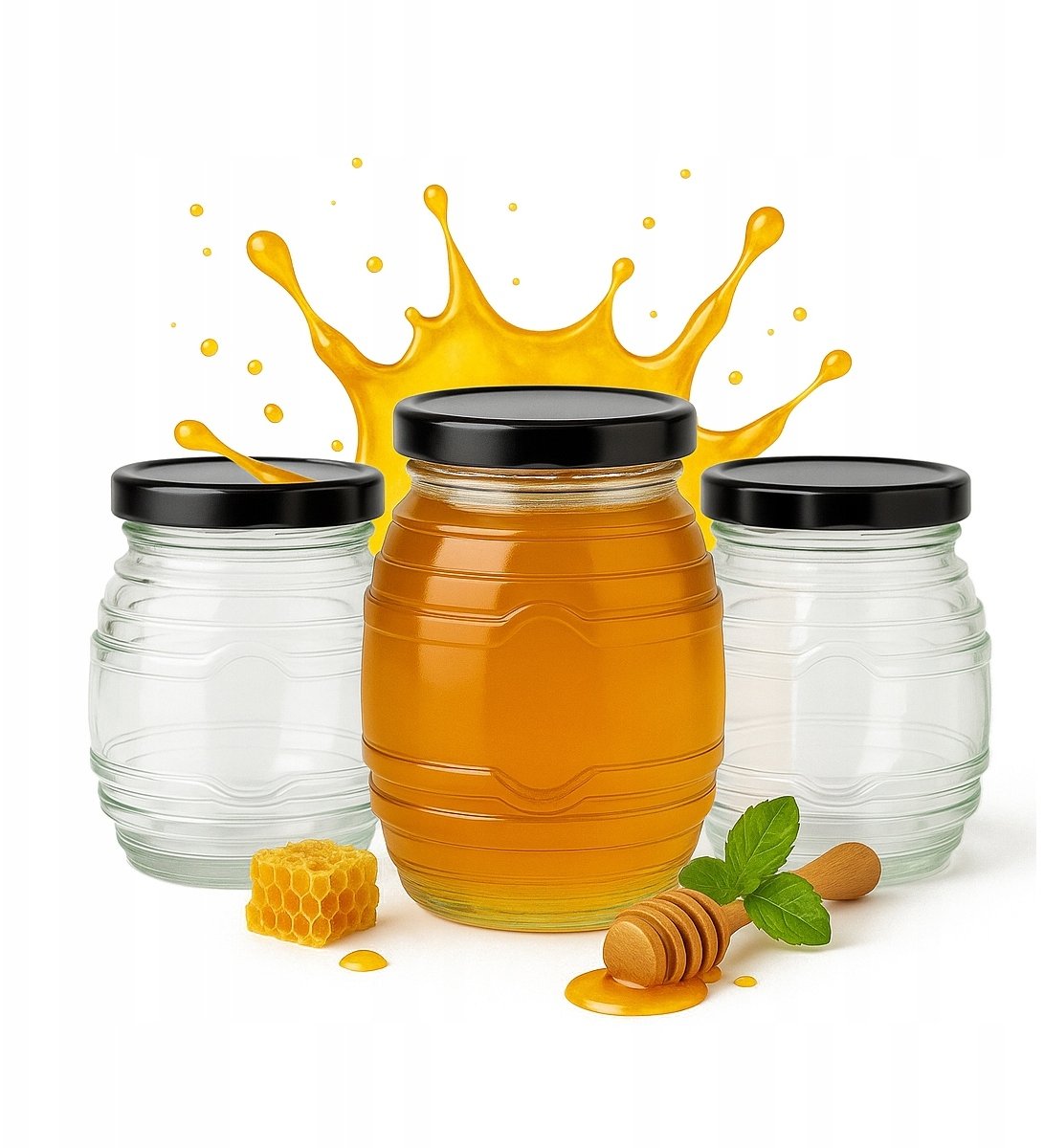 5x Słoiki Szklane UL 100 ml na Miód Dżem Przyprawy Prezent Słoik Ozdobny