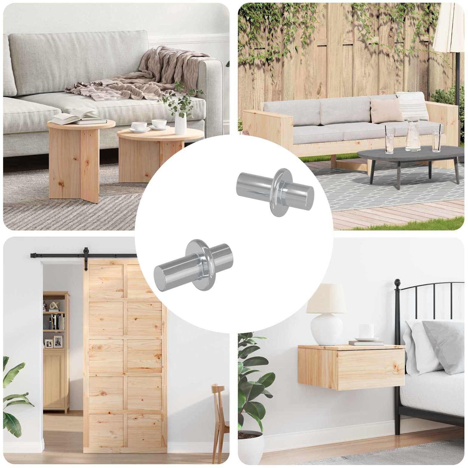 vidaXL Wieszak na półki Gładki 2 pcs Srebrny 8,6 x 8,6 x 14,6 mm Stal