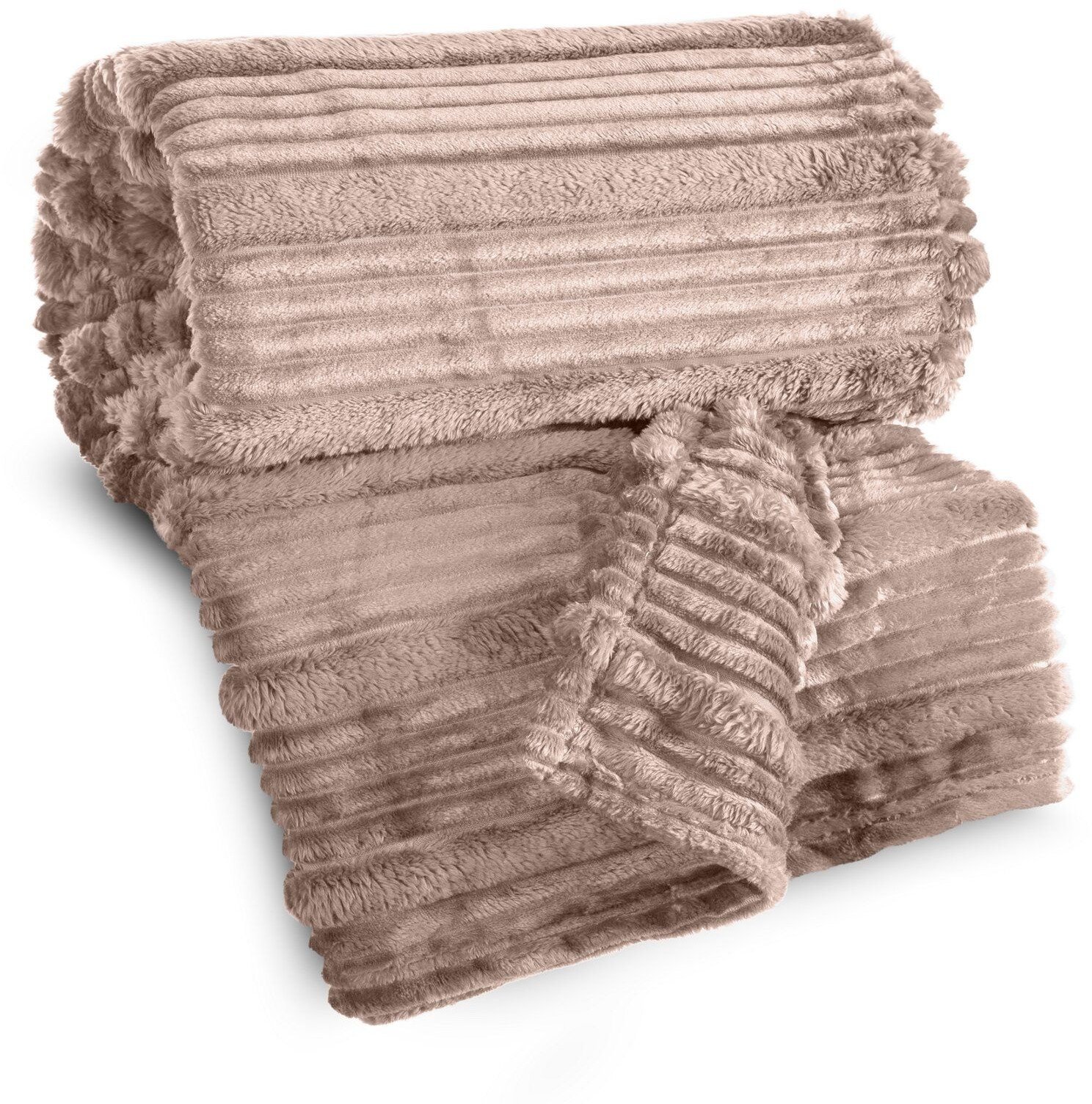 Koc pudrowy 200x220 NINA flanelowy miękki ciepły i puszysty efekt 3D