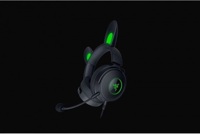 no name Razer Wired, Nauszne, Czarny, Zestaw słuchawkowy do gier, Kraken V2 Pro, Kitty Edition