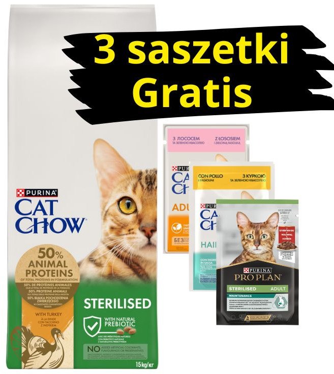 PURINA Cat Chow Sterilised Karma z indykiem 15kg