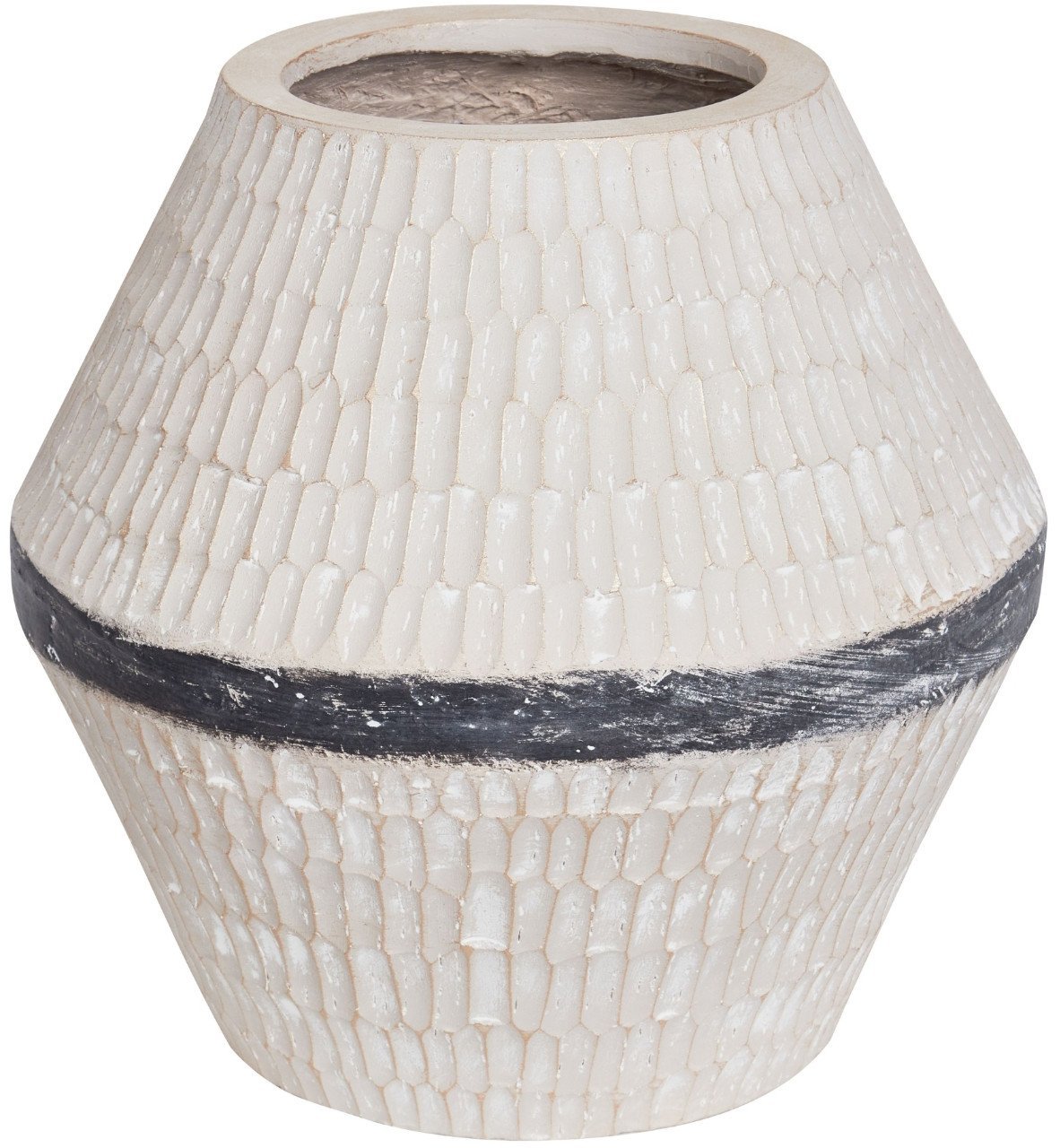 Beliani Wazon na kwiaty ARUNCUS Ceramika 30 cm Beżowy