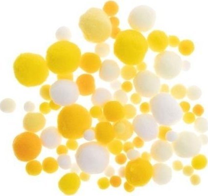 Pompony białe i w odcienach żółtego 20g