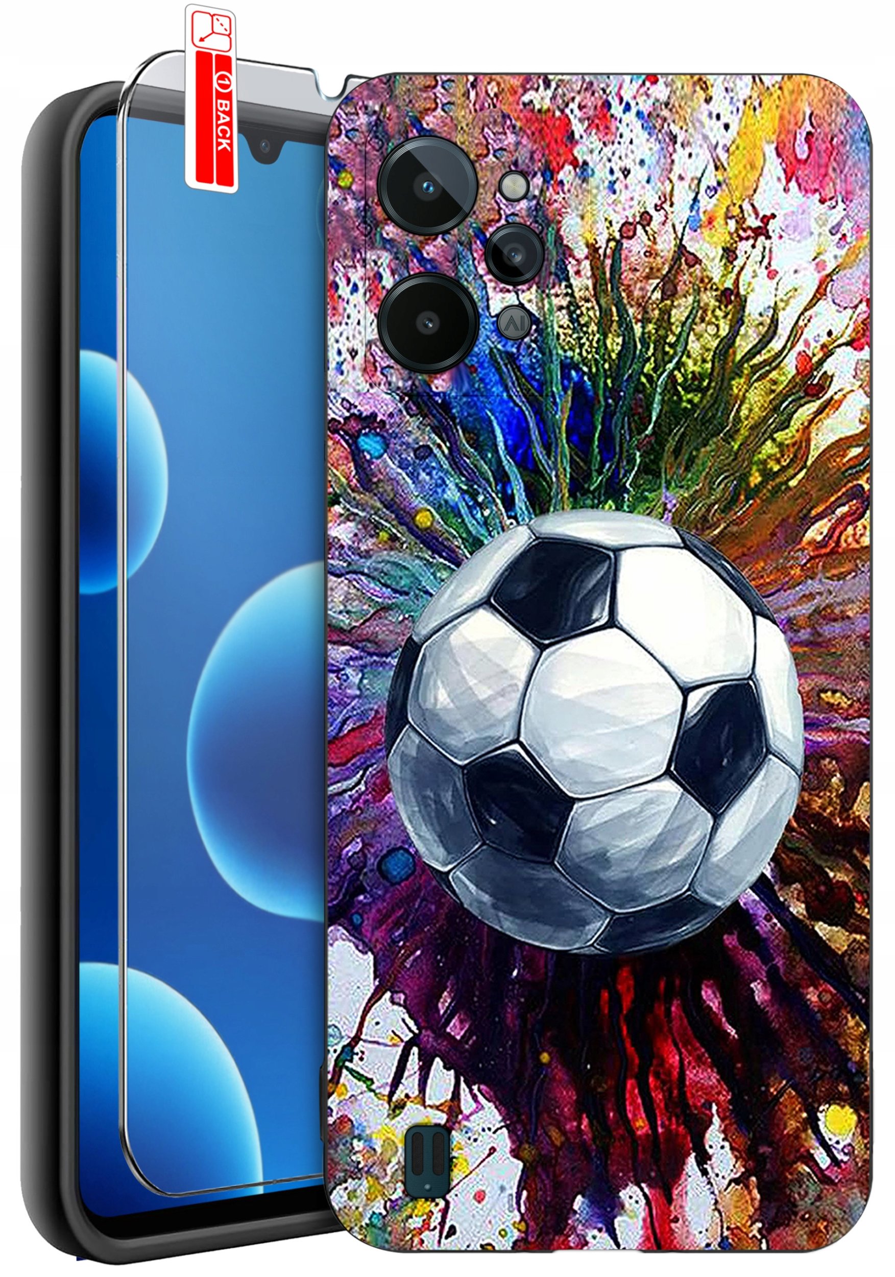 ETUI do Realme C31| WZORY | SILIKONOWE MATT CASE + SZKŁO 9H