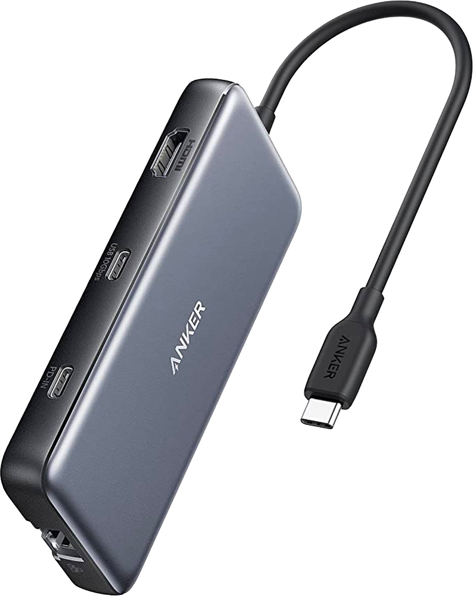 Anker USB-C Hub Single Display 8-in-1, Gray 4K HDMI, Ethernet, 10Gbps
