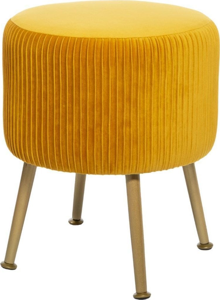 Atmosphera Stołek SOLARO na nóżkach, Ø 35 cm, musztardowy