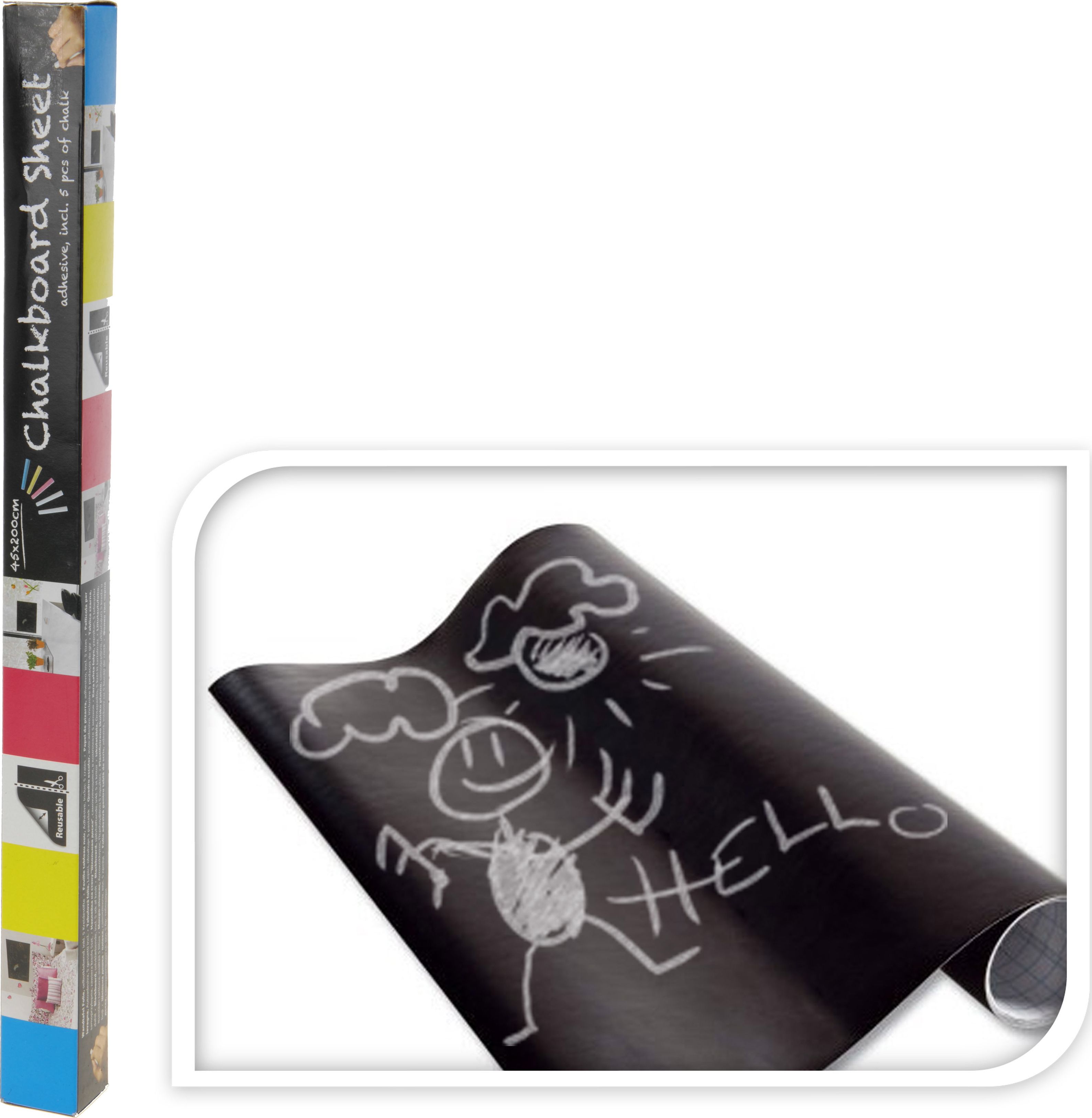 Kiti Samoprzylepna tablica kredowa folia 45x200 + kreda