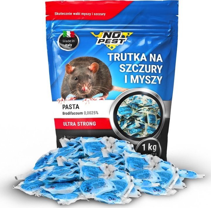 NO PEST Trutka na Szczury i Myszy 1kg Środek Substancja Pasta Trucizna przeciw Myszom Szczurom Gryzoniom
