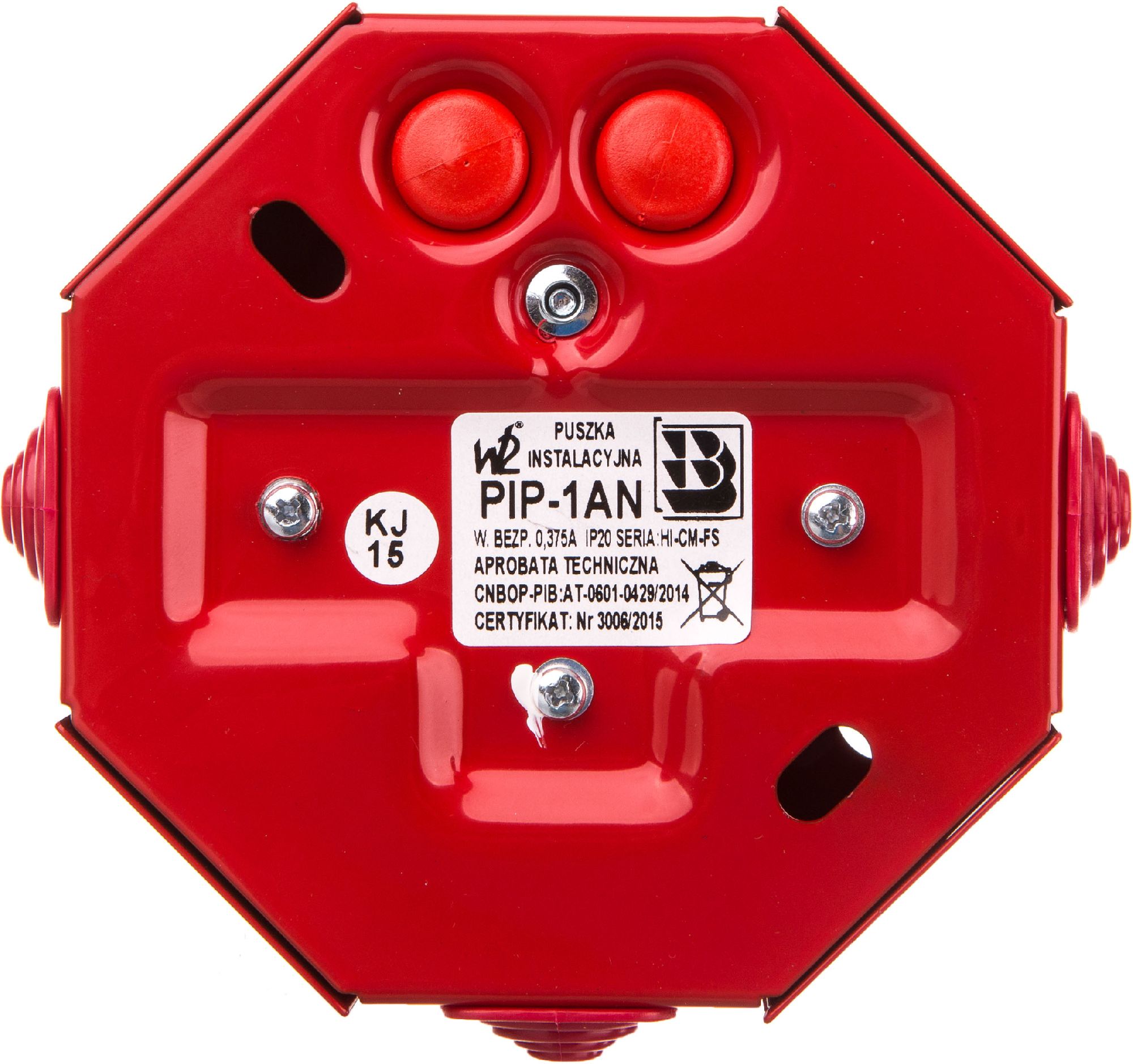 W2 Puszka instalacyjna przeciwpożarowa E90 bezpiecznik 0,375A W2