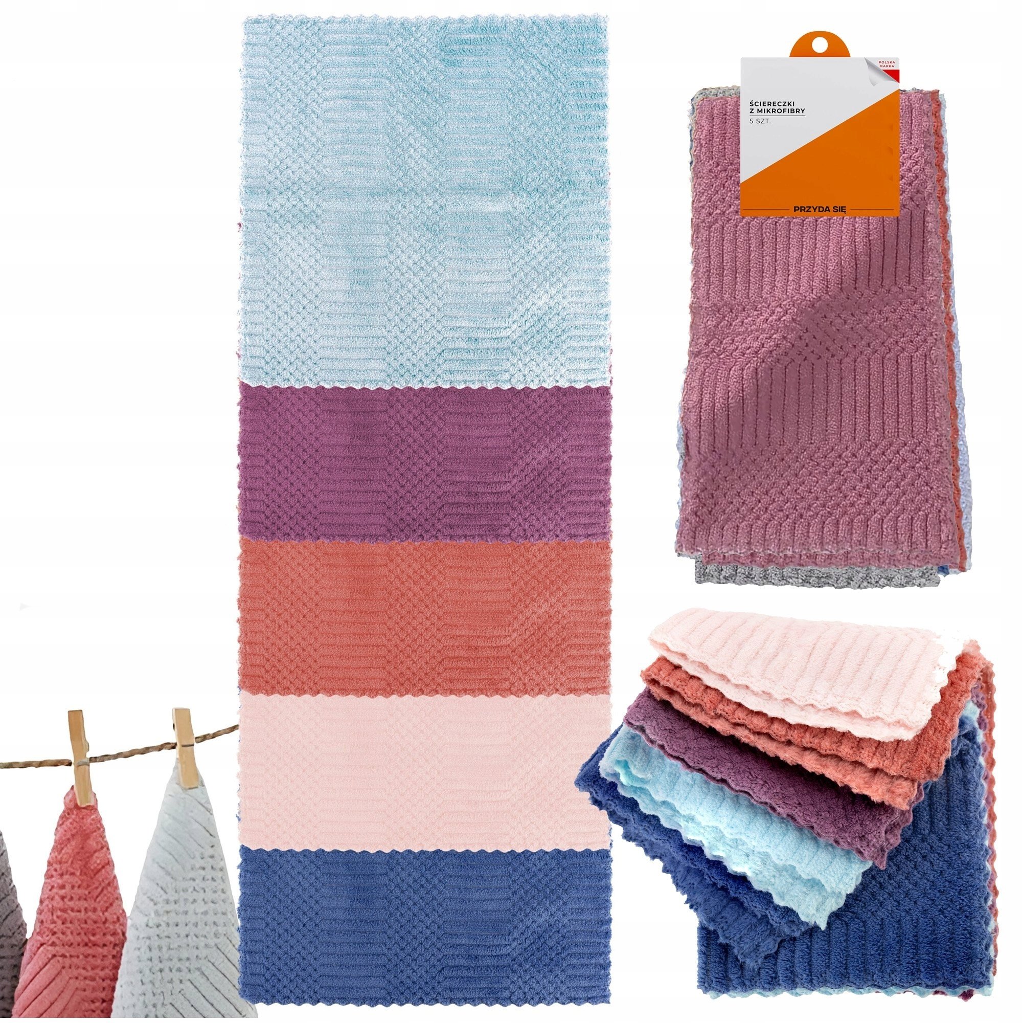5x ŚCIERKA ŚCIERECZKA Z MIKROFIBRY MIĘKKA 30x30 ŚCIERKI 5SZT