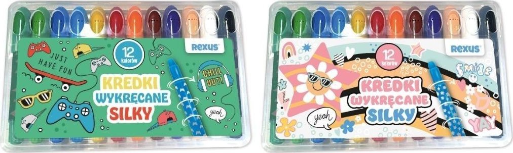 Beniamin Kredki wykręcane silky 12 kolorów mix