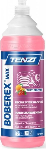 Tenzi PÅYN DO RÄCZNEGO MYCIA NACZYÅ BOBEREX MAX TUTTI FRUTTI 1L