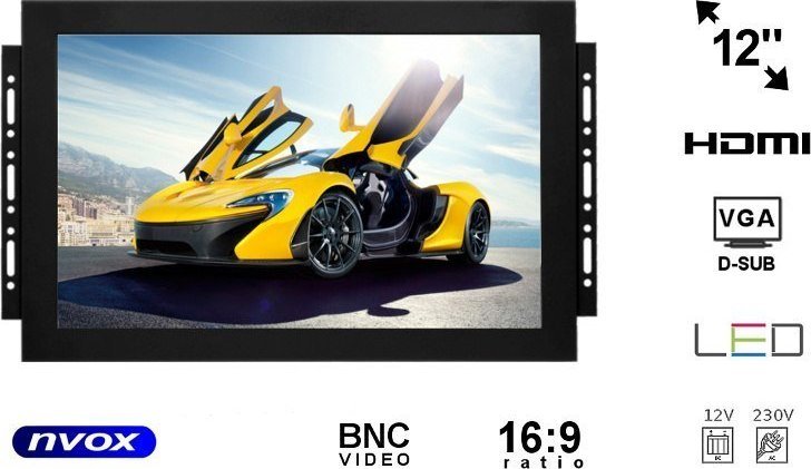 Nvox Monitor open frame LED 12cali z wejściem VGA HDMI BNC... (NVOX OP1211 VGA)