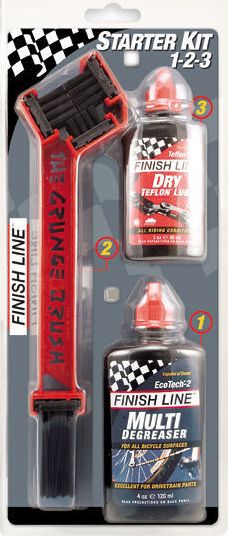 Finish Line Szczotka GRUNGE BRUSH + EcoTech 120ml + Teflon Plus 60ml uniwersalny
