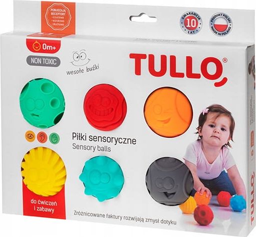 Tullo Piłki sensoryczne buźki 6szt.Tullo