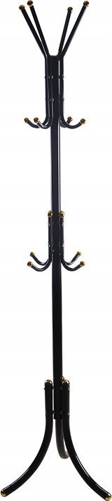 Korbi WIESZAK STOJĄCY STOJAK NA UBRANIA METALOWY CZARNY 12 HAKÓW MOCNY STABILNY