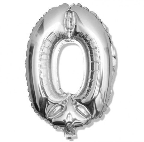 TG48096-0-S BALON CYFERKI 106CM "0" SREBRNA URODZINY