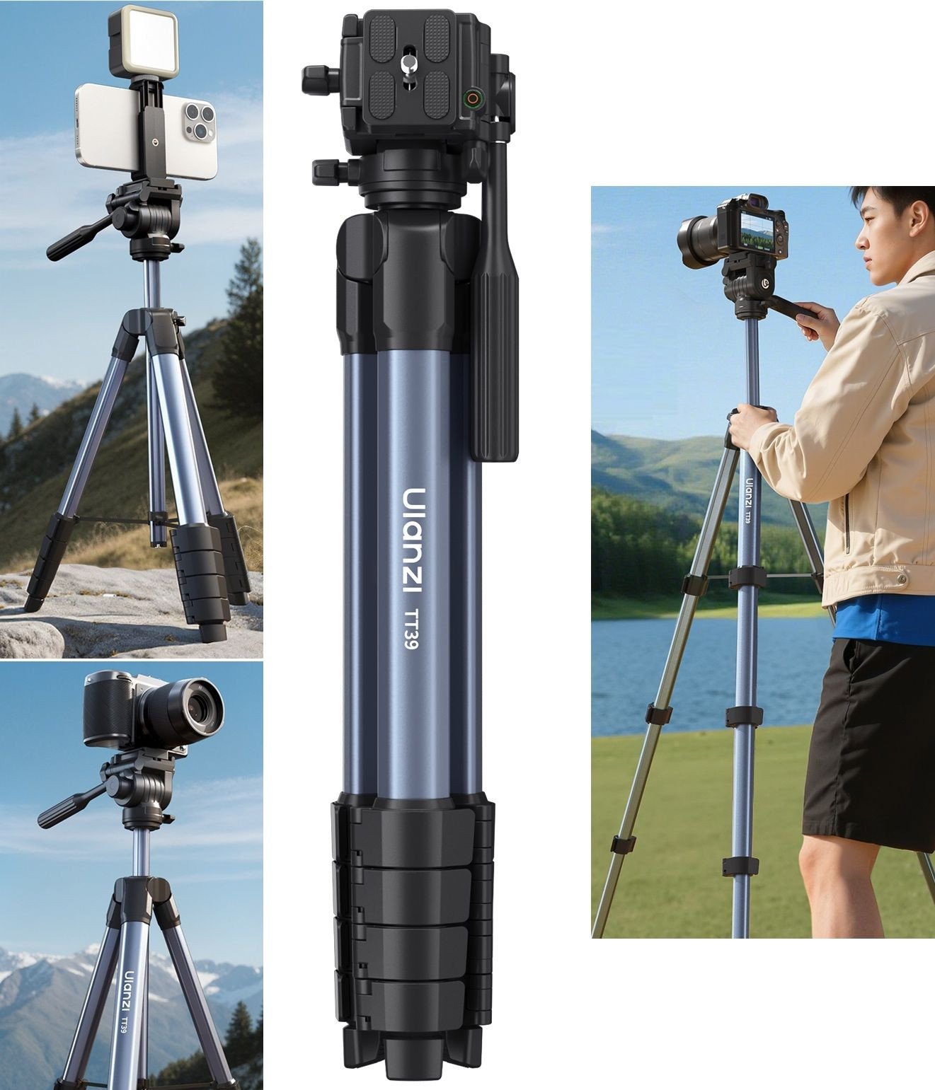 Statyw Fotografcizny Foto 155cm Aparat Kamera + Uchwyt Telefon / Ulanzi TT39