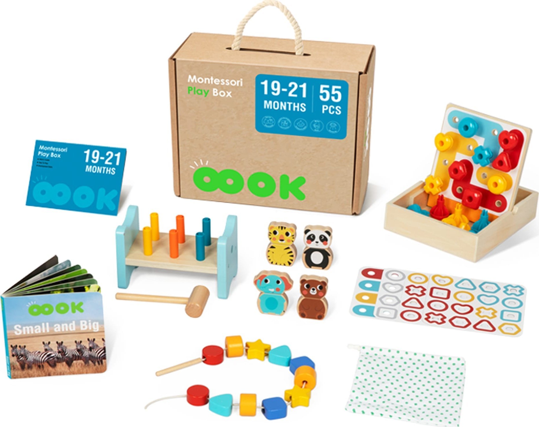 Tooky Toy TOOKY TOY Box Pudełko XXL Montessori Edukacyjne 7w1 Sensoryczne 19-21 Mies.