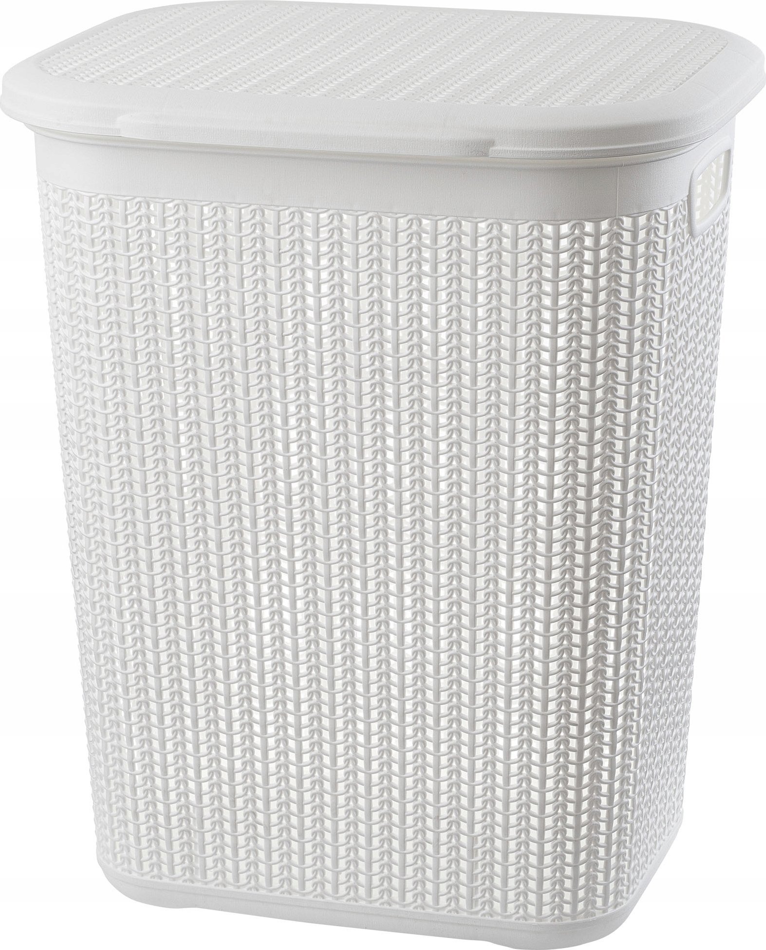 Kosz na pranie Kadax Kosz Na Bieliznę Pranie Z Pokrywą Duży 50L Biały
