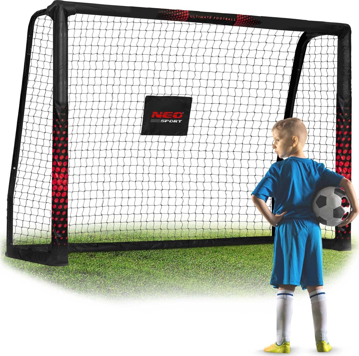 Neo-Sport Bramka do piłki nożnej 180 x 120 x 60 cm NS-463 czarno-czerwona