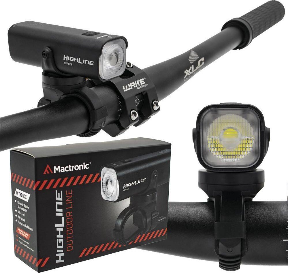 MacTronic Mactronic 1000lm įkraunamas priekinis dviračio žibintas HIGHLINE ABF0166