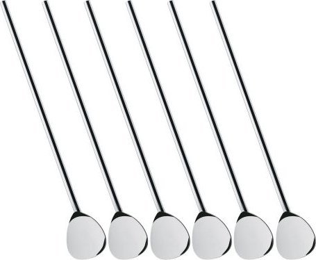 Cilio Łyżeczki koktajlowe ze słomką Cilio, 6 szt., 19,5 cm, stal nierdzewna