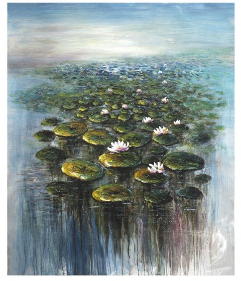 Obraz na płotnie 100x120cm Lilie wodne