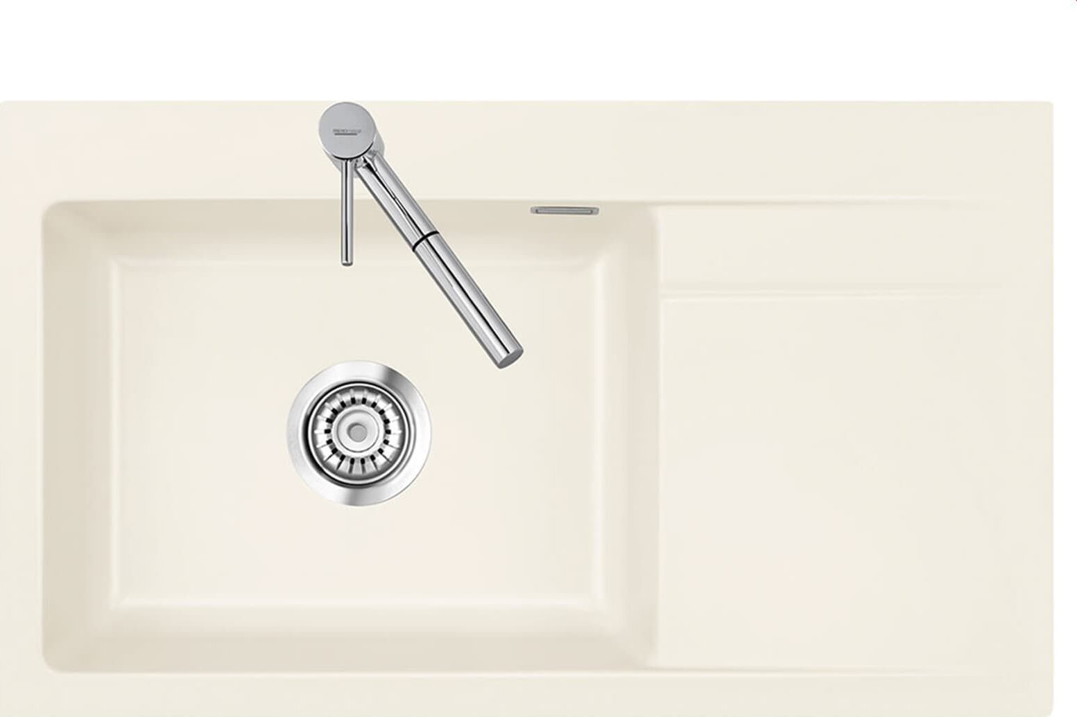 Zlewozmywak SYSTEMCERAM Systemceram Stema 86 SL Jasmin, zlewozmywak ceramiczny, korek manualny