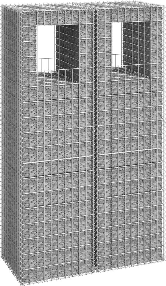vidaXL Słupki gabionowe, 2 szt., 50x50x180 cm, żelazo