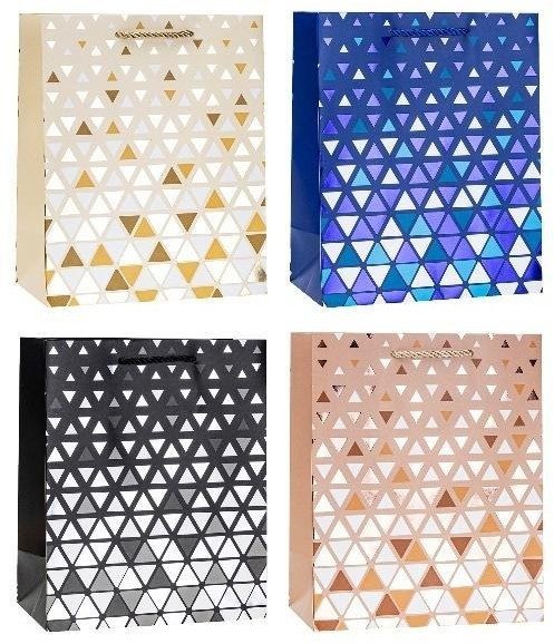 Torebka ozdobna 26x32x10cm hot-stamp mix ROZETTE