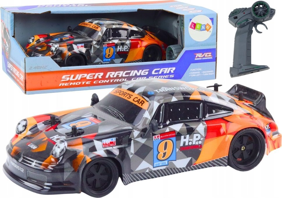LeanToys Autko Zdalnie Sterowane RC 1:18 Gumowe Koła Drift Pomarańczowy