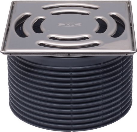 HL Nadstawka rama ze stali szlachetnej 145x145mm/ kratka ściekowa ze stali szlachetnej 138x138mm do wpustów stropowych