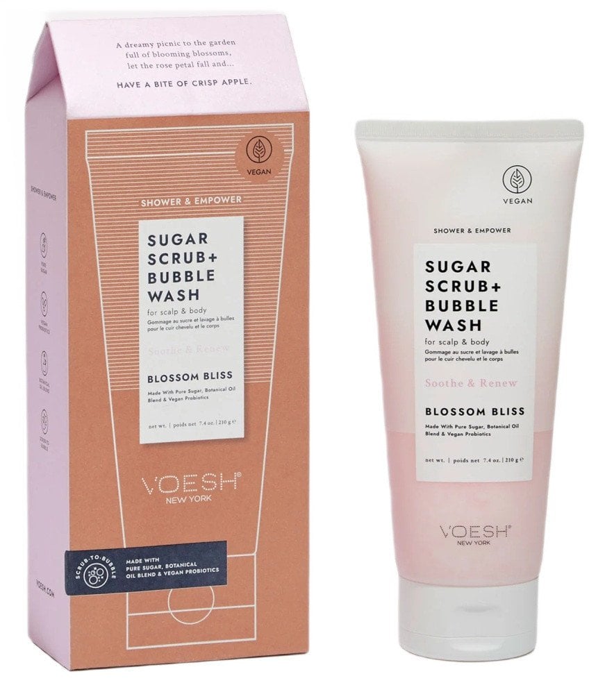 VOESH_Sugar Scrub + Bubble Wash cukrowy peeling myjący do ciała i skóry głowy Blossom Bliss 210g