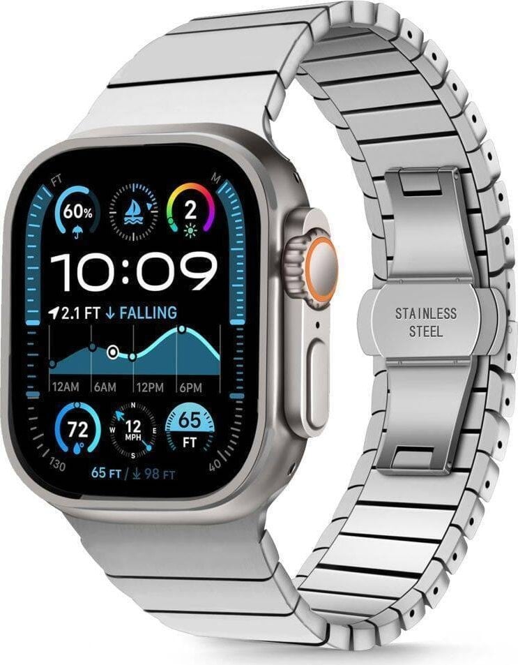 Tech-Protect Pasek do APPLE WATCH 6 / 7 / 8 / 9 / 10 / SE / ULTRA 1 / 2 (44 / 45 / 46 / 49 MM) LinkBand srebrne