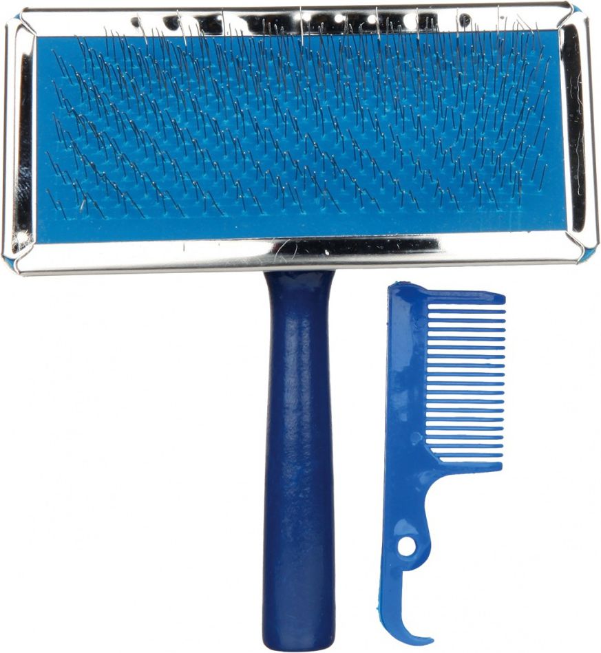 Trixie MIĘKKA SZCZOTKA Z GRZEBYKIEM CZYSZCZĄCYM 11 x 14 cm