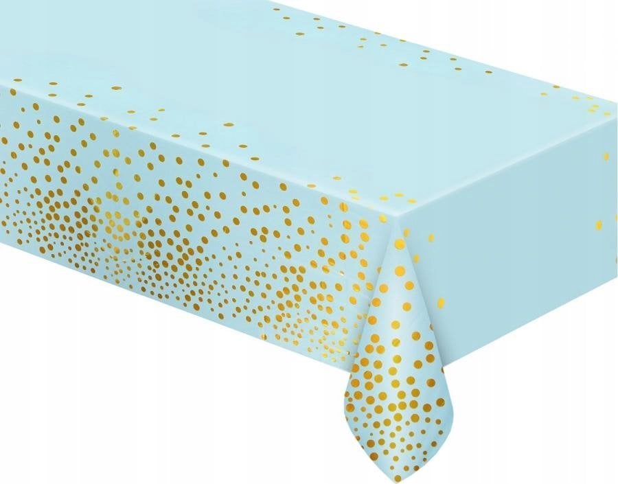 GoDan Obrus foliowy B&C złote groszki jasnoniebieski