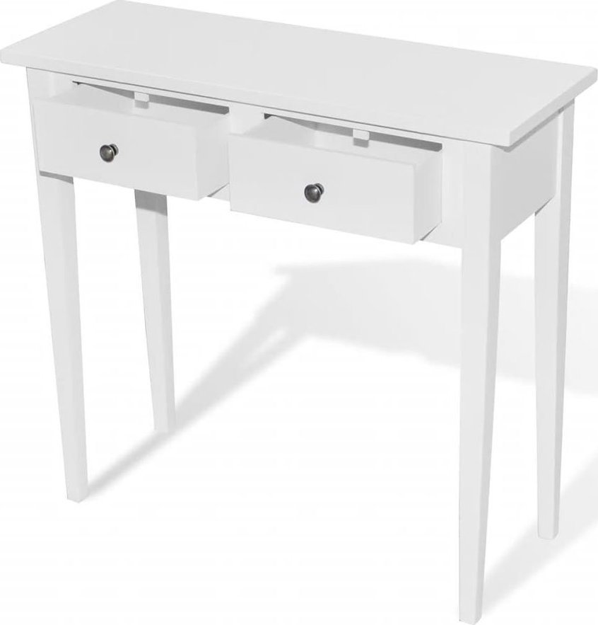 Elior Biała konsola z dwiema szufladami - Adenia