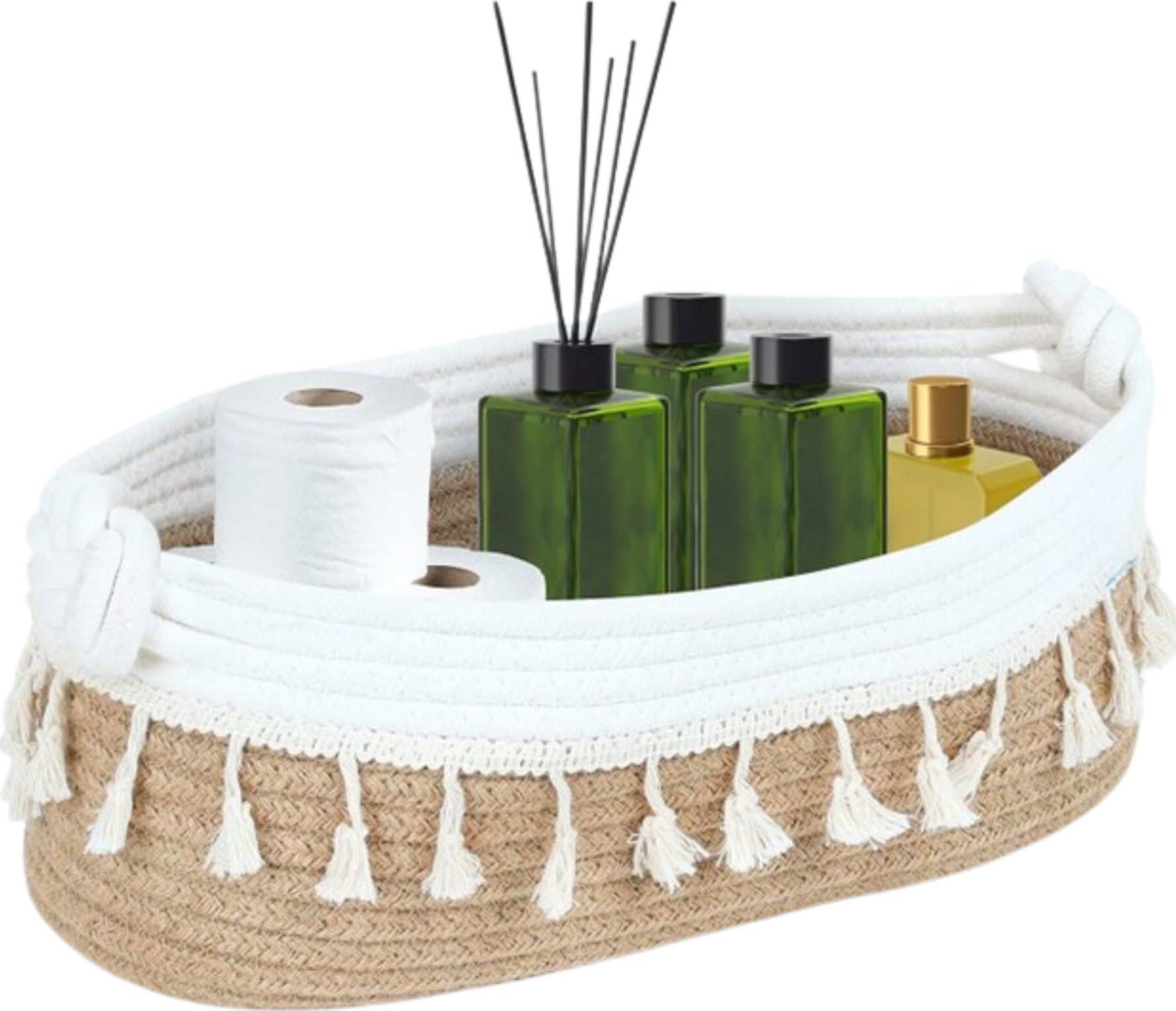 Iteams4Now Organizer do przechowywania boho kosz pojemnik na kosmetyki zabawki do łazienki