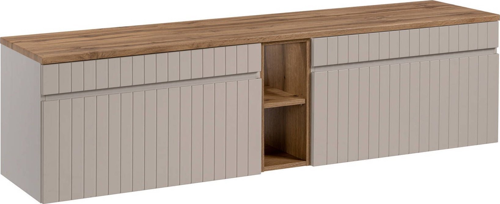 Comad Szeroka szafka pod umywalkę, wisząca, Iconic, 180x46x46 cm, beżowy, mat