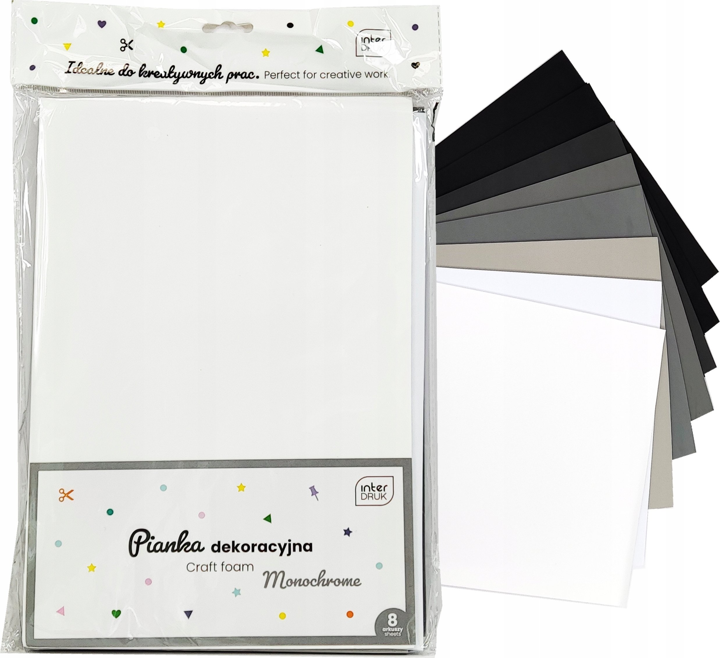 Interdruk Pianka dekoracyjna Monochrome 8 sztuk