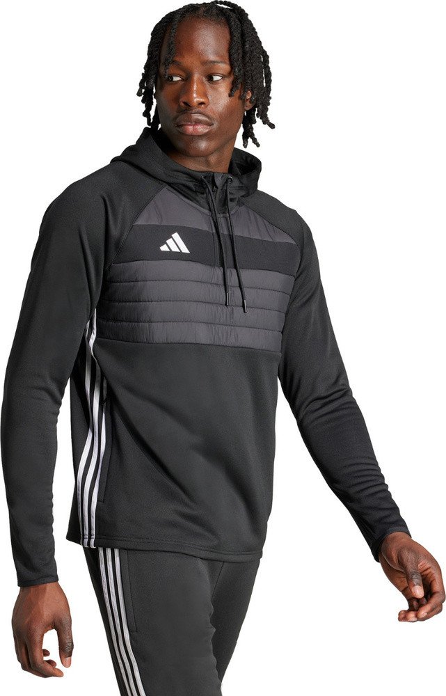 Bluza męska adidas Tiro 25 Essentials Winterized Trainig czarno-szara JN9466 XS