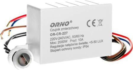 Orno Wyłącznik zmierzchowy z czujnikiem 10A 230V 5-50lx (OR-CR-227)