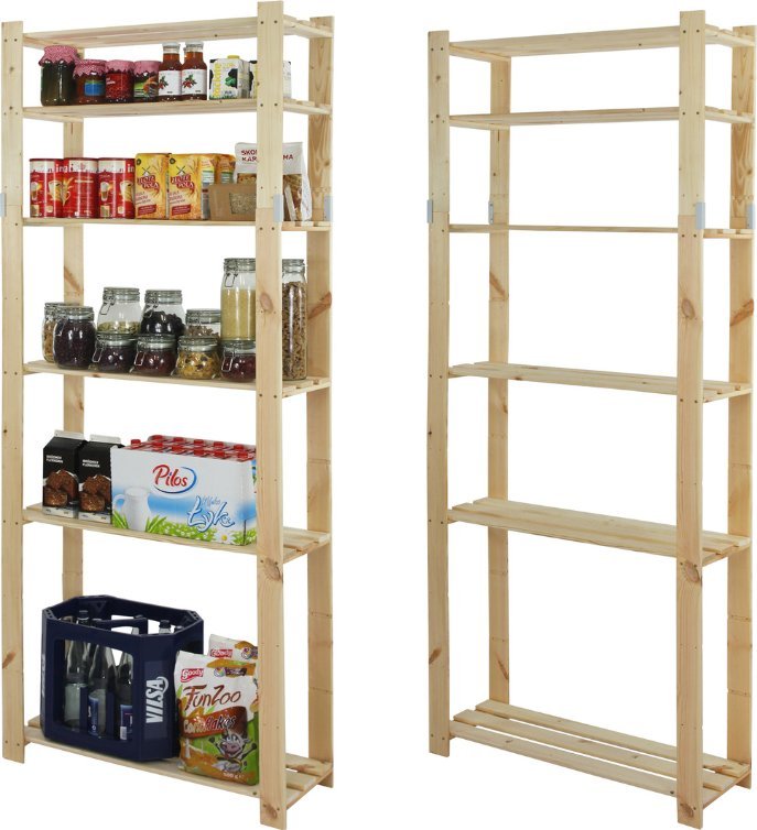 Wamar-Sosenka Regał na książki drewniany B27R 200x80x28 6 półek Naturalny