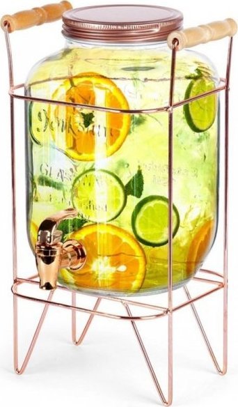 Vilde SŁÓJ SZKLANY 5,5l DO NAPOJÓW Z KRANIKIEM I STOJAKIEM 139603