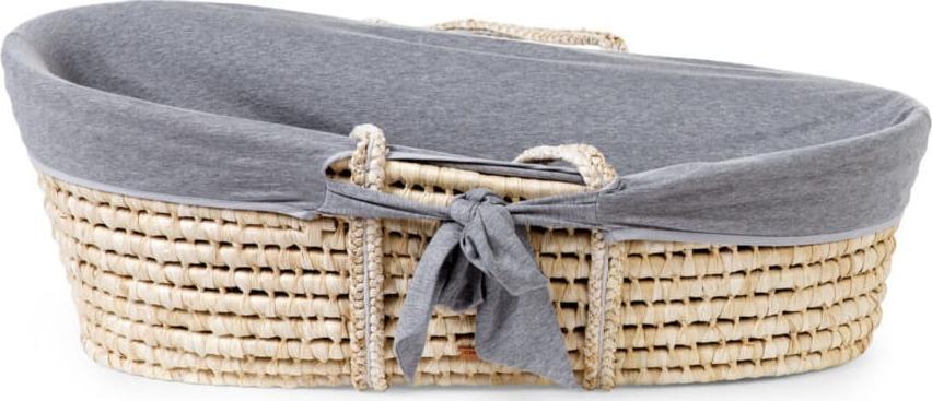 Childhome Kosz Mojżesza Basic z materacykiem + Pokrowiec Jersey Grey