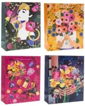 Torebka prezentowa 31x40x12cm Kwiaty MIX